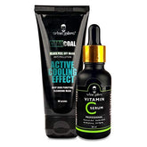 Urbangabru Combo Peel Off Mask for blackheads & whiteheads & Vitamin C Serum for Glowing Skin Peel off Mask + Vitamin C Serum